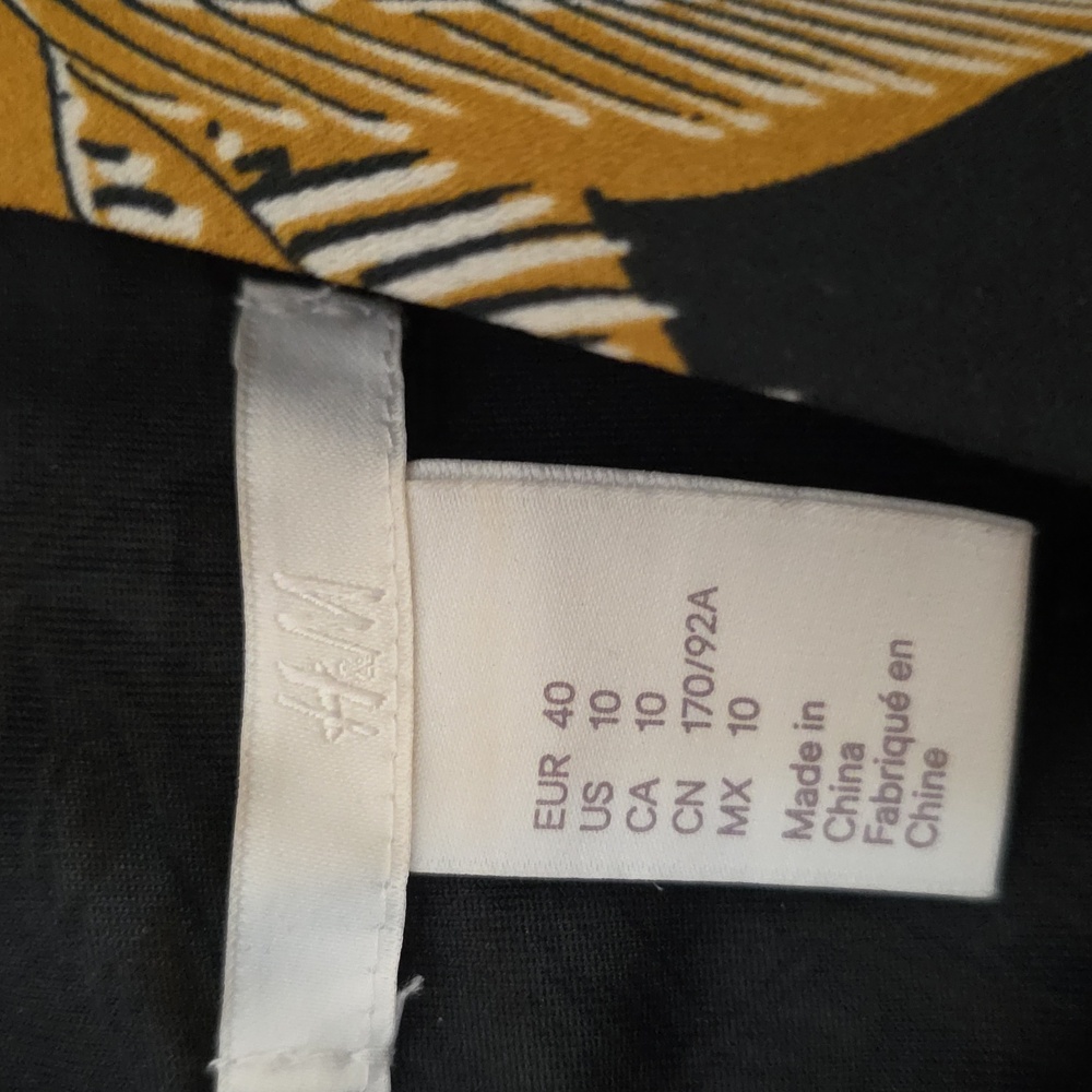 Ladies H&M Midi Dress,  Sz 10, Black/cream - Picture 3 of 4